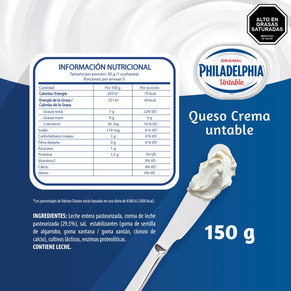 Queso crema Philadelphia untable pote 150 g Queso crema Philadelphia untable pote 150 g