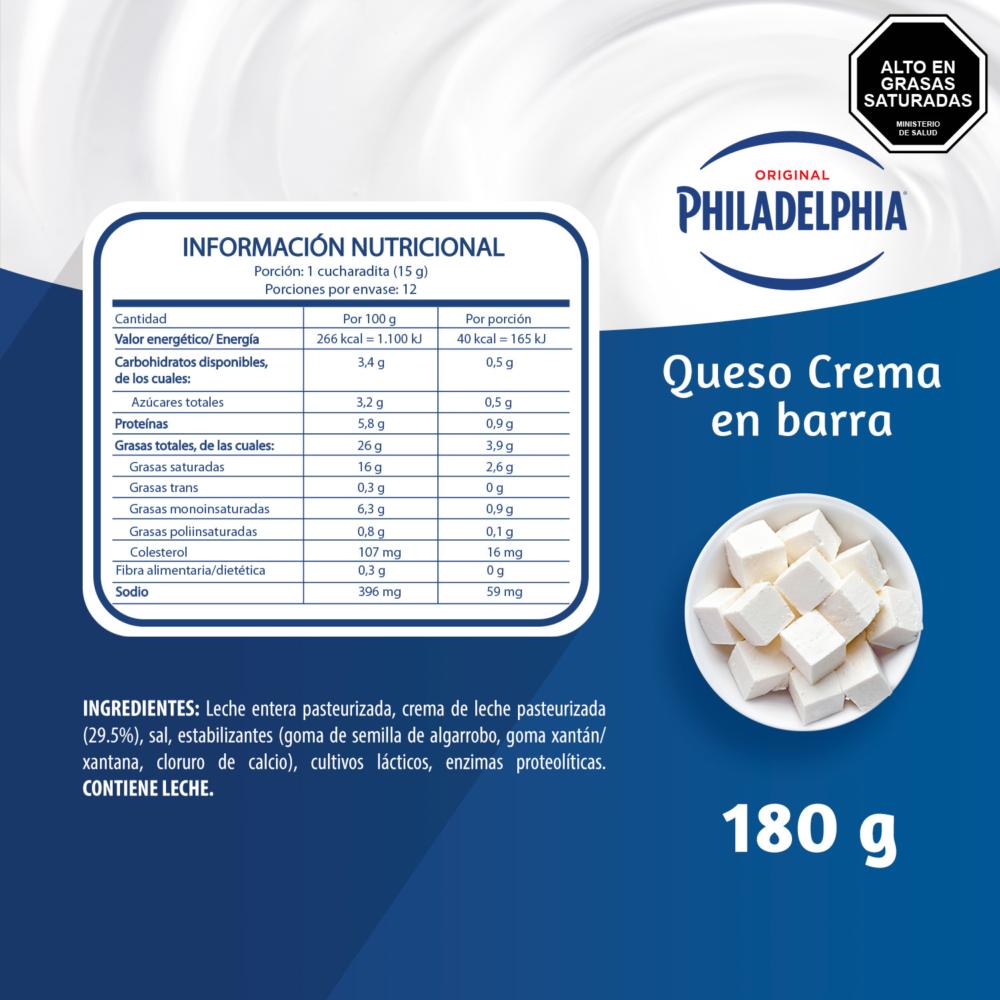 Queso crema Philadelphia untable 180 g Queso crema Philadelphia untable 180 g