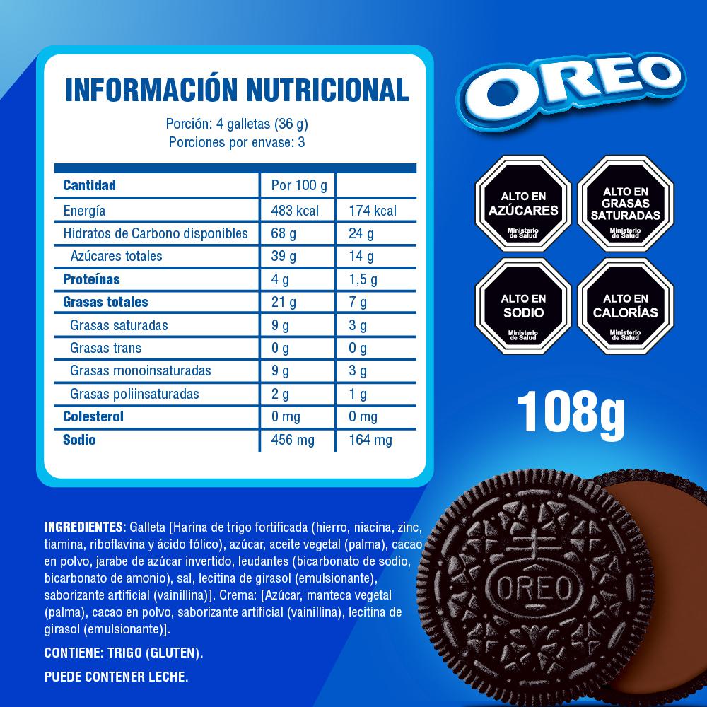 Galleta Oreo sabor chocolate 108 g Galleta Oreo sabor chocolate 108 g