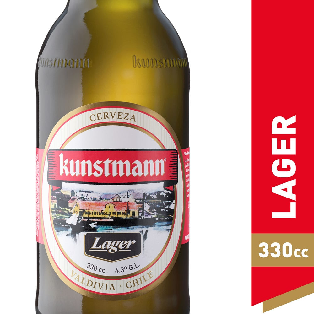 Cerveza Kunstmann lager rubia long neck botella 330 cc