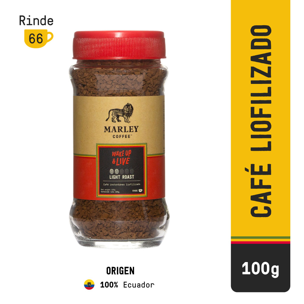Café liofilizado Marley wake up & live frasco 100 g