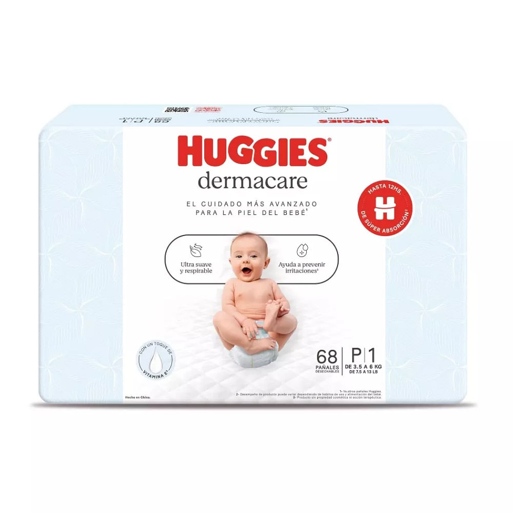 Pañal Huggies dermacare talla P 68 un