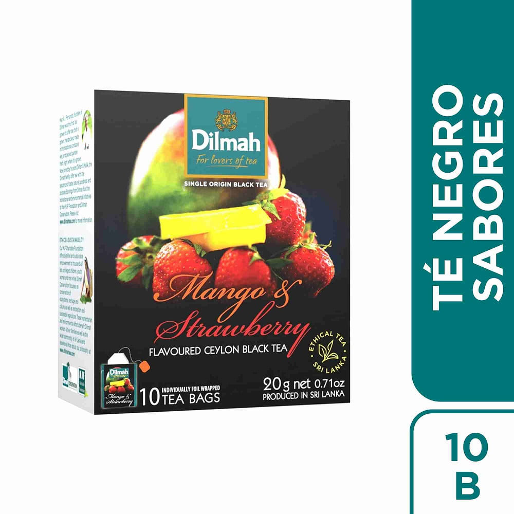 Té negro Dilmah sabor mango frutilla 10 un Té negro Dilmah sabor mango frutilla 10 un