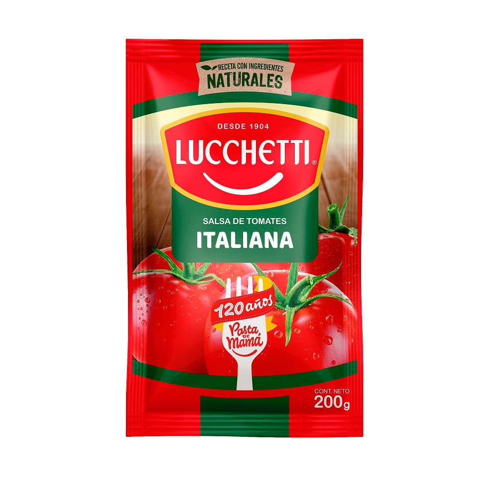 Salsa de tomate Lucchetti italiana 200 g