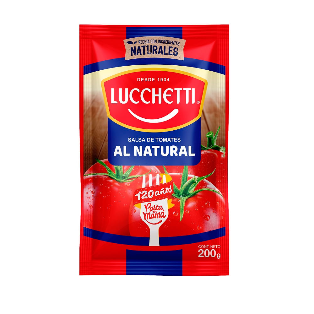 Salsa de tomate Lucchetti natural 200 g Salsa de tomate Lucchetti natural 200 g