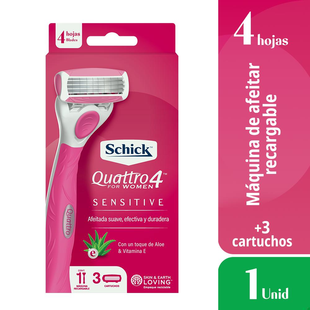 Máquina de afeitar Schick Quattro women sensitive 1 un + repuesto 2 un