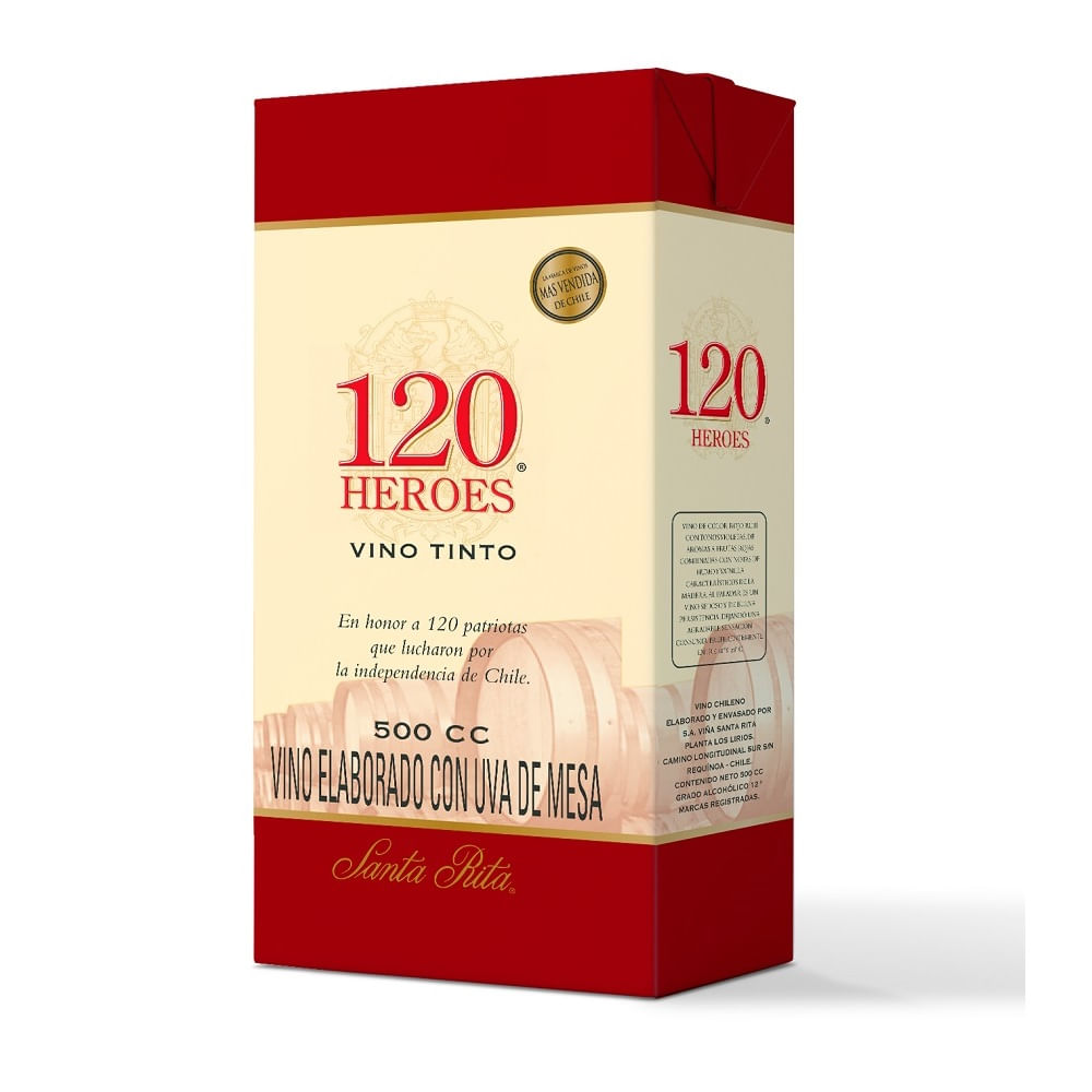 Vino Tinto Santa Rita 120 caja 500 cc Vino Tinto Santa Rita 120 caja 500 cc