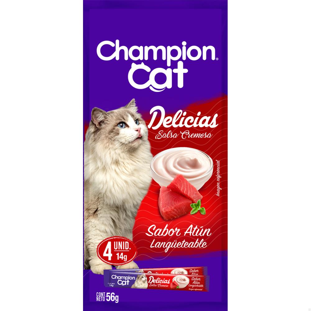 Snack delicias champion cat atún 56g