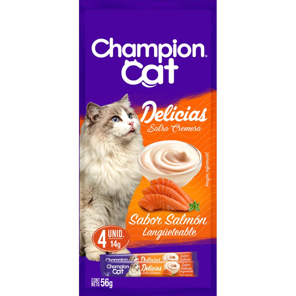 Snack delicias champion cat salmón 24 un de 14 g