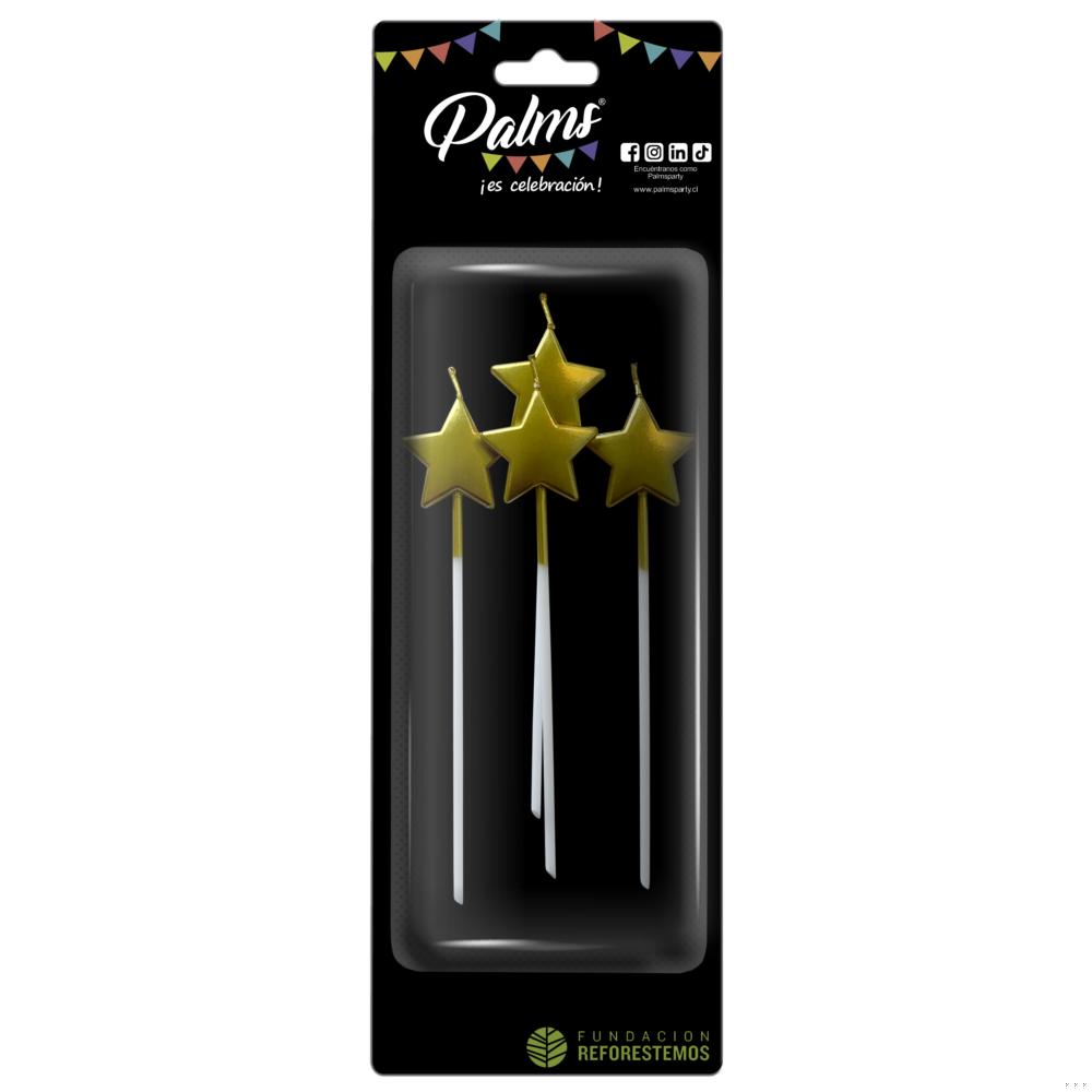 velas decorativas estrellas doradas palms