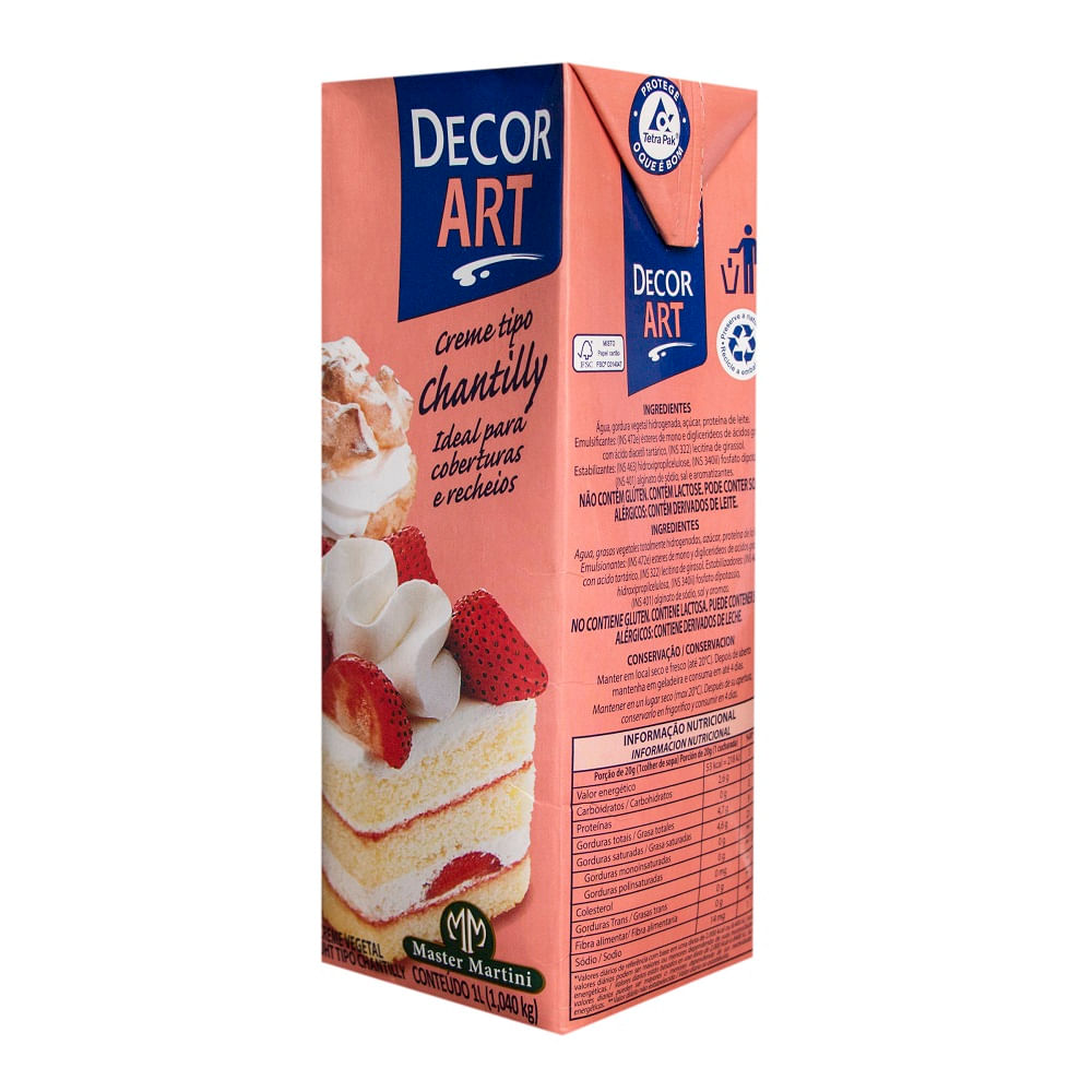 Crema vegetal Decor Art tipo chantilly 1 L Crema vegetal Decor Art tipo chantilly 1 L