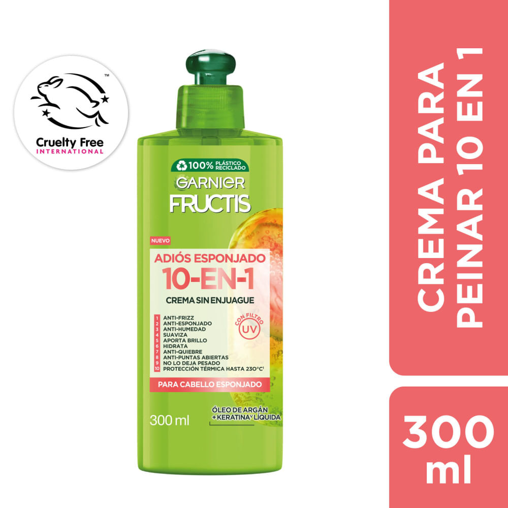 Crema para peinar Fructis 10 en 1 adiós esponjado 300 ml