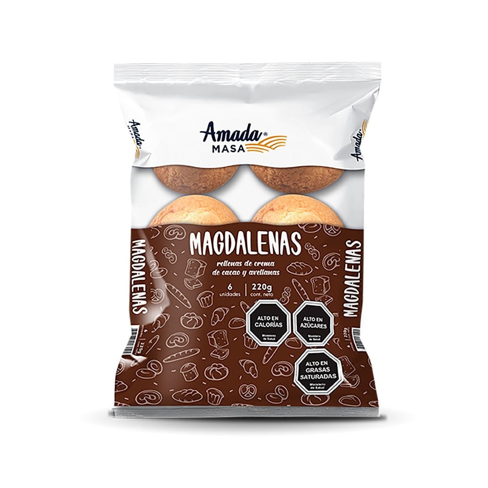 Magdalenas chocolate avellana Amada Masa 6 un