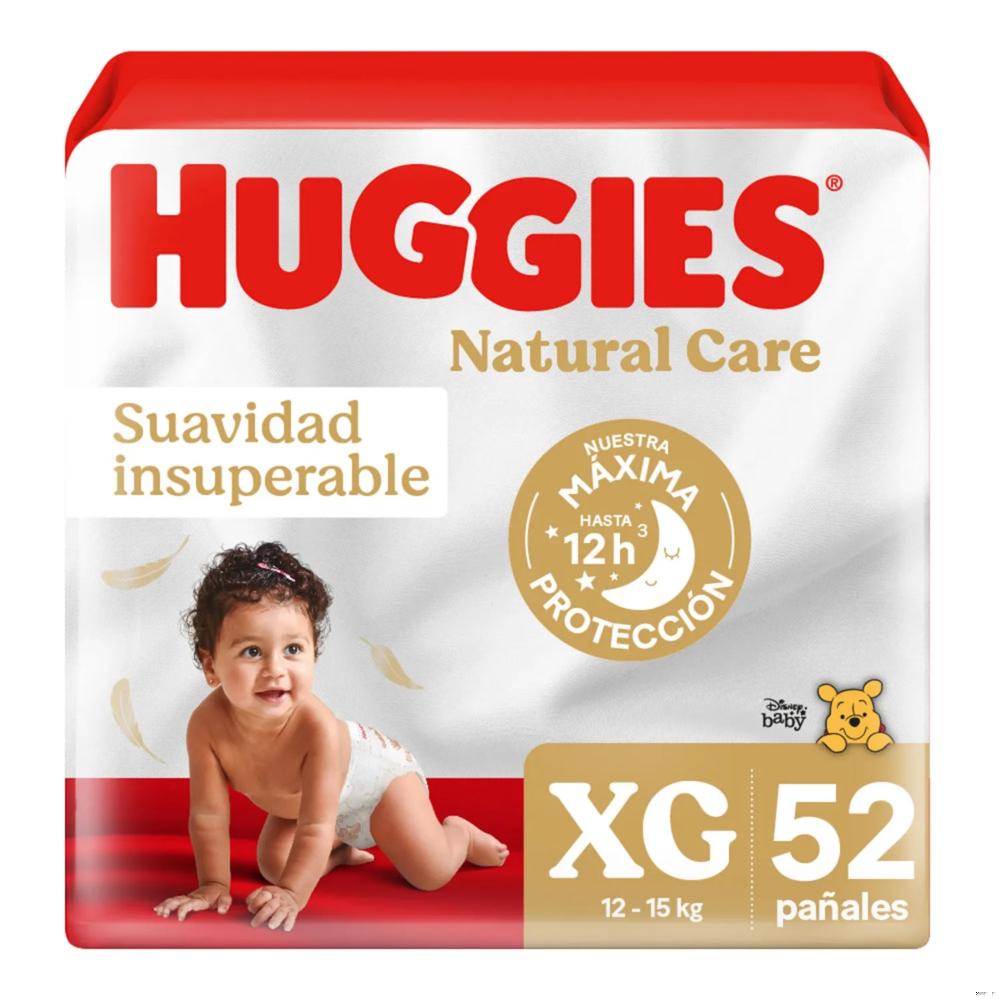 Pañal Huggies natural care talla XG 52 un