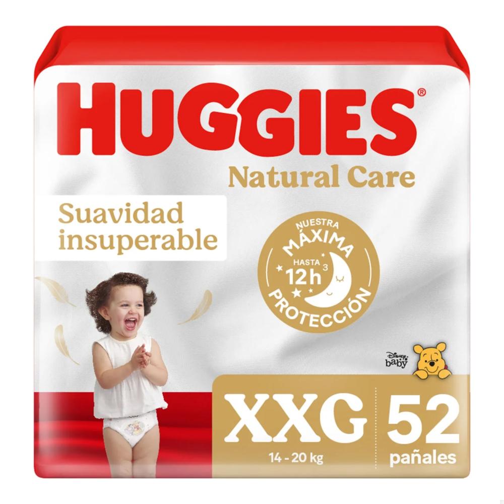 Pañal Huggies natural care talla XXG 52 un