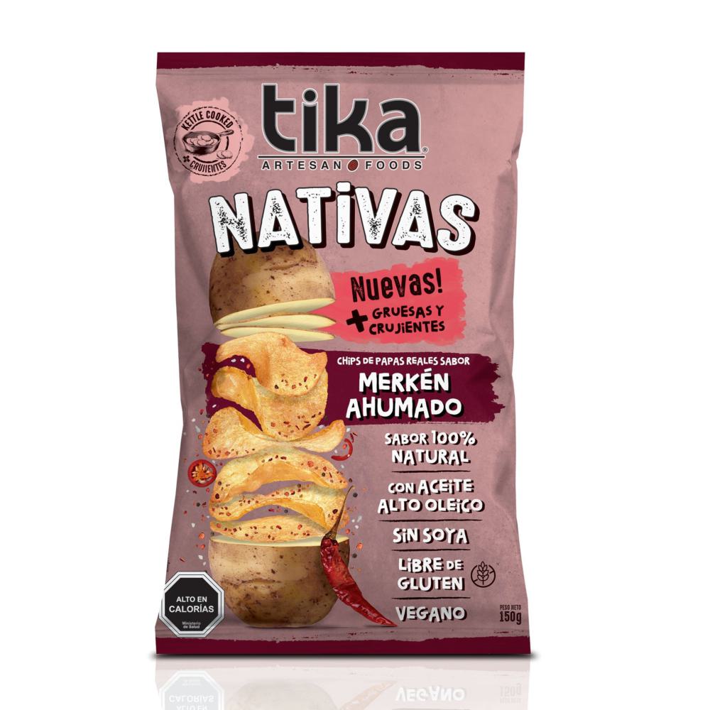 Chips papas nativas Tika merkén ahumado 150 g Chips papas nativas Tika merkén ahumado 150 g