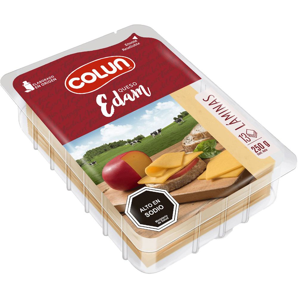 Queso Colun edam laminado 250 g Queso Colun edam laminado 250 g