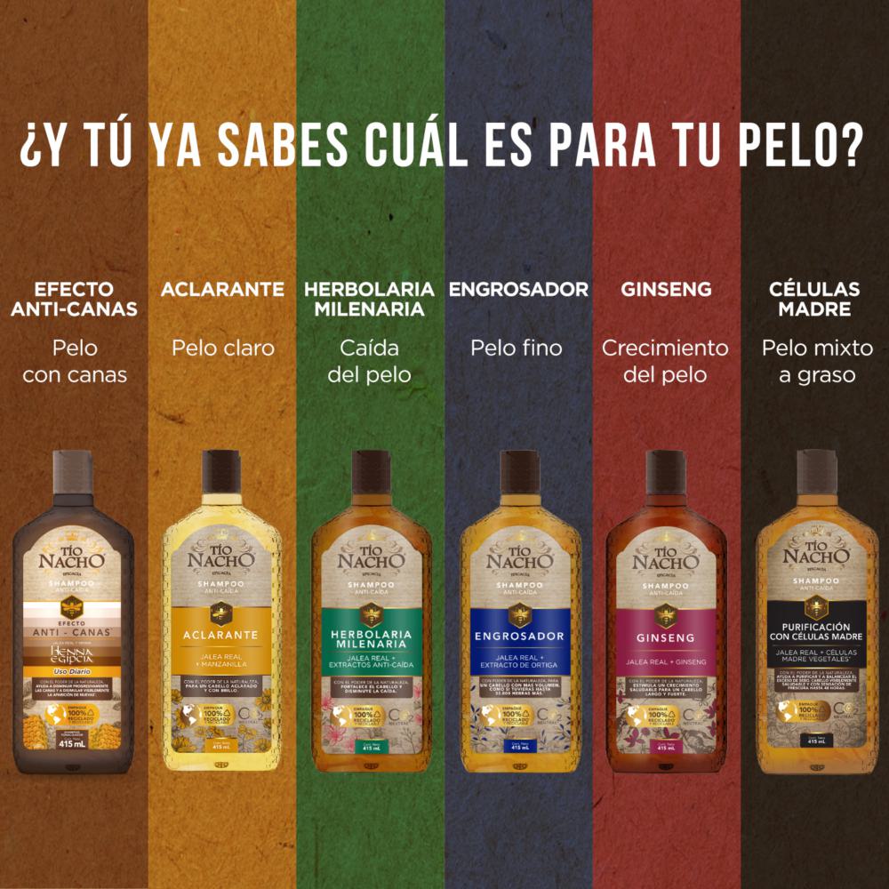 Shampoo Tío Nacho engrosador anti caída 415 ml