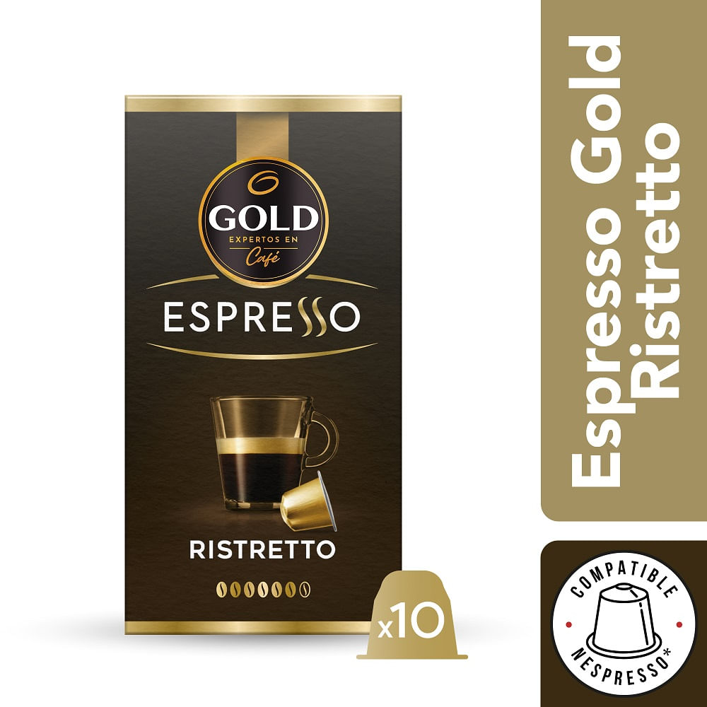 Cápsulas Gold espresso ristretto 10 un de 5 g