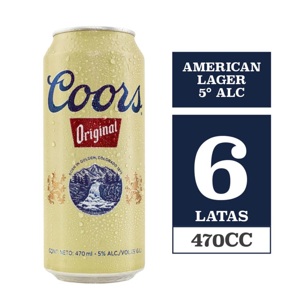 Pack Cerveza Coors original lata 6 un de 470 cc