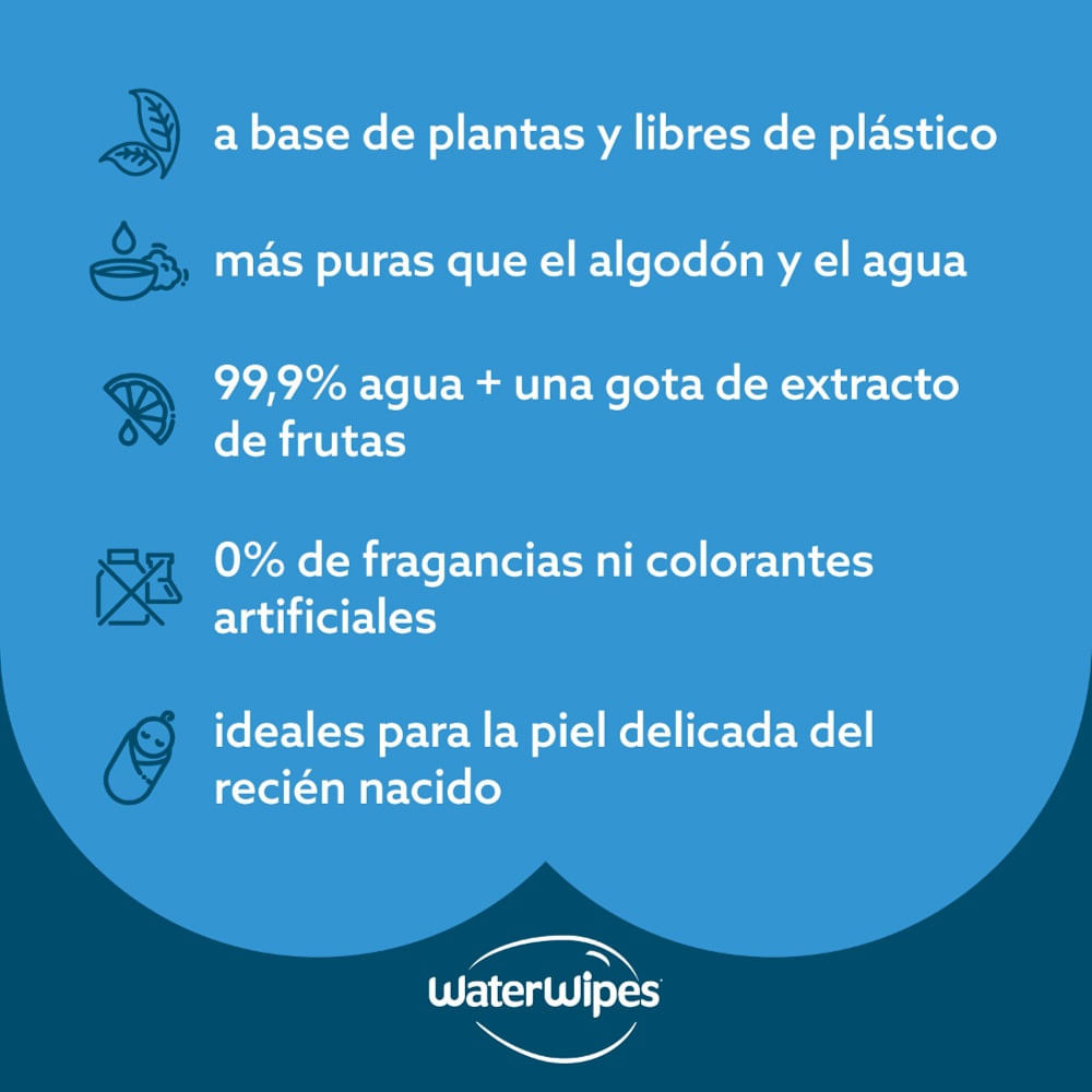 Toallitas húmedas WaterWipes biodegradables 60 un Toallitas húmedas WaterWipes biodegradables 60 un