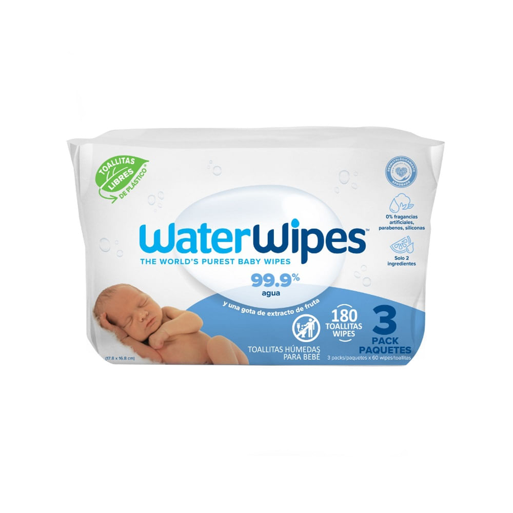Toallitas húmedas WaterWipes biodegradables 180 un Toallitas húmedas WaterWipes biodegradables 180 un