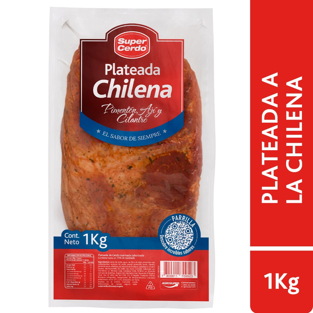 Plateada de cerdo Super cerdo a la chilena 1 Kg
