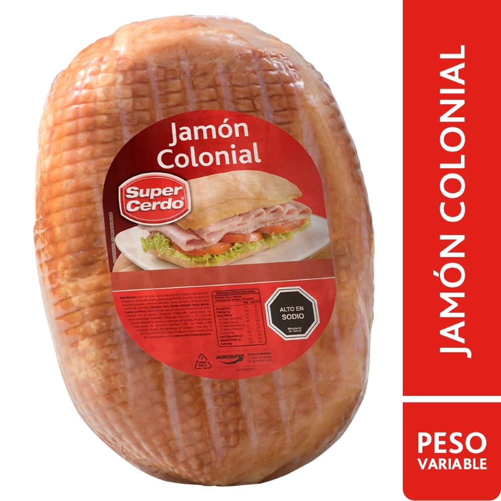 Jamón colonial Super Cerdo granel 100 g