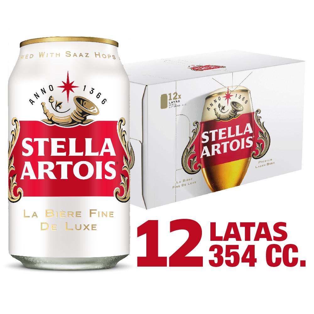 Pack Cerveza Stella Artois lata 12 un de 354 cc