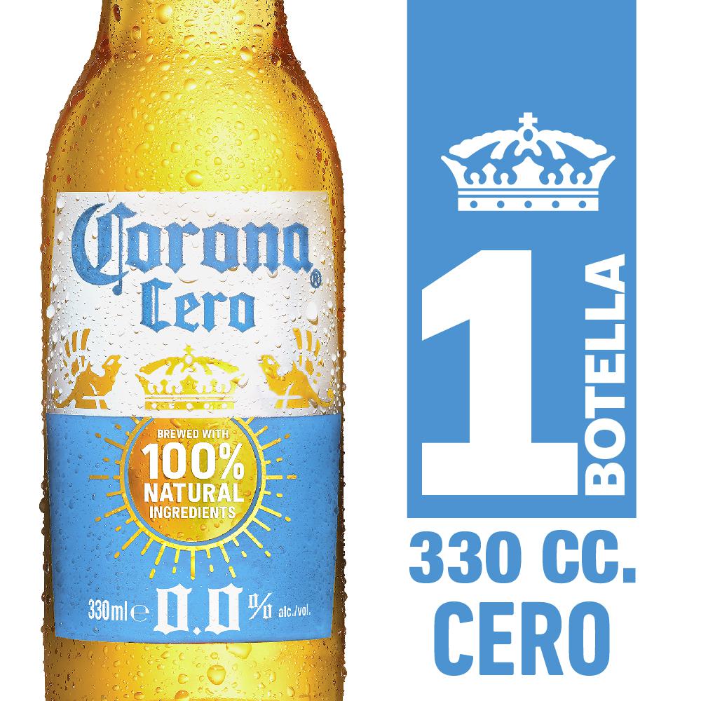 Cerveza Corona cero botella 330 cc Cerveza Corona cero botella 330 cc