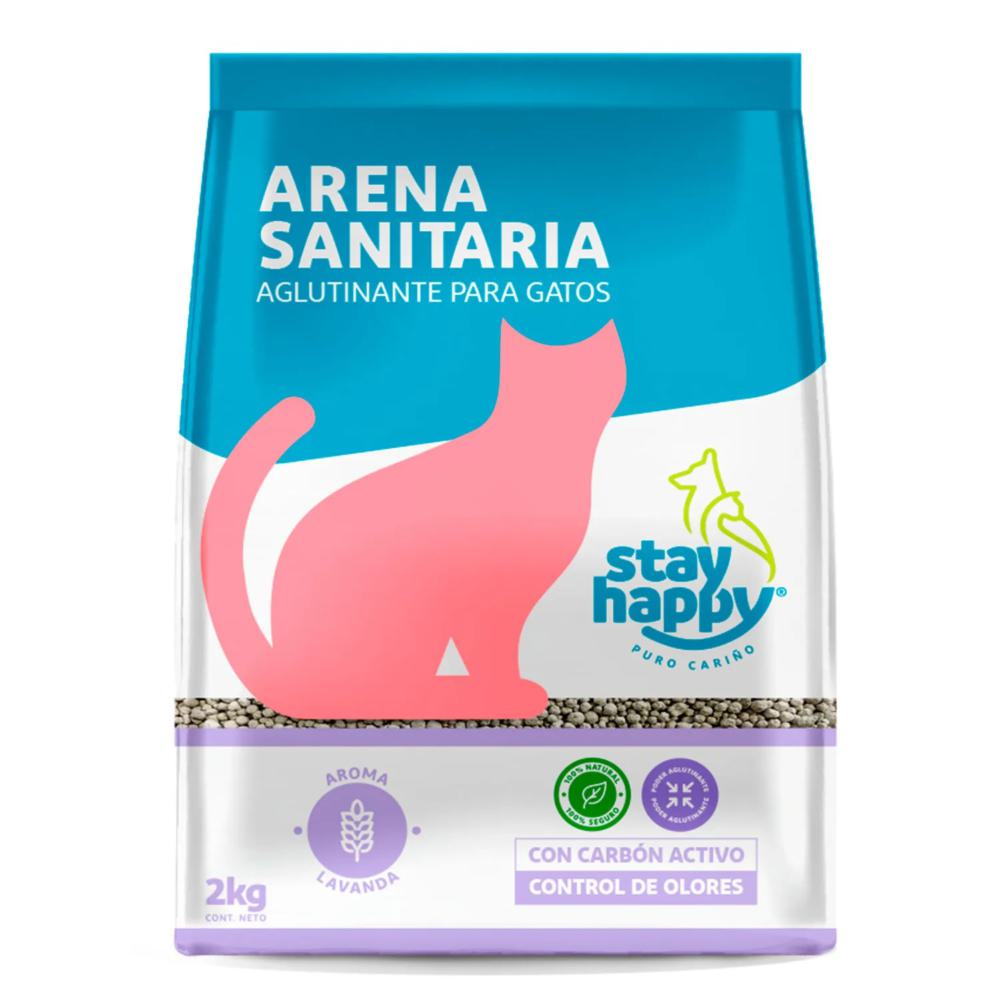 Arena sanitaria Stay Happy aglutinante lavanda 2 Kg