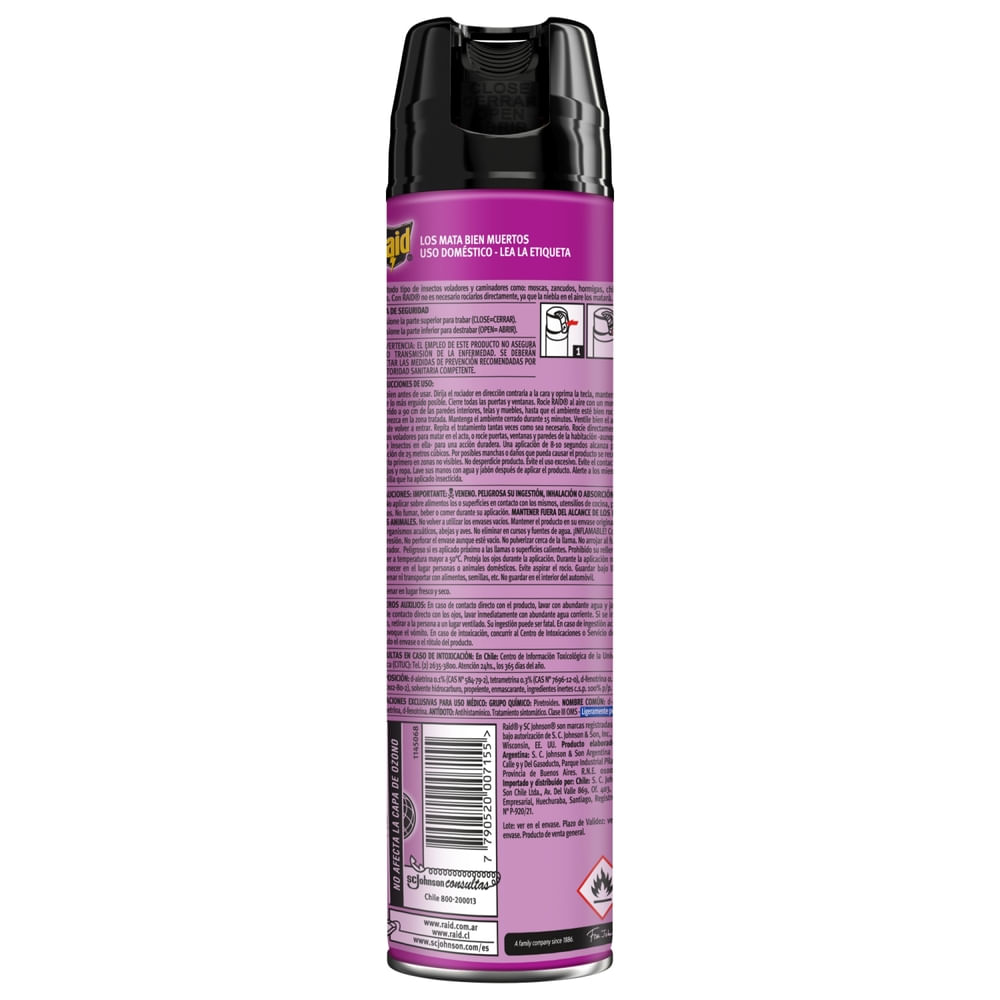 Insecticida Raid todo insecto aerosol 360 ml
