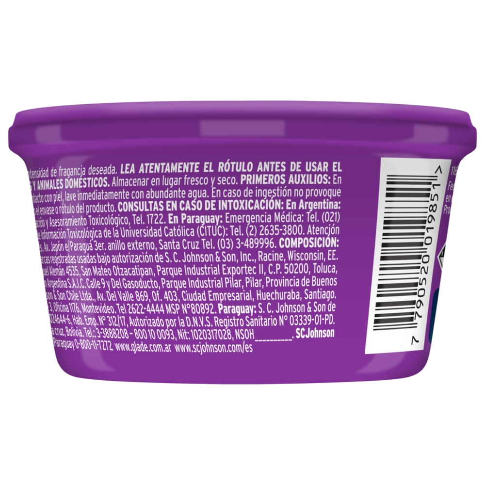 Desodorante ambiental Glade mini gel hogar campo de lavanda 70 g Desodorante ambiental Glade mini gel hogar campo de lavanda 70 g