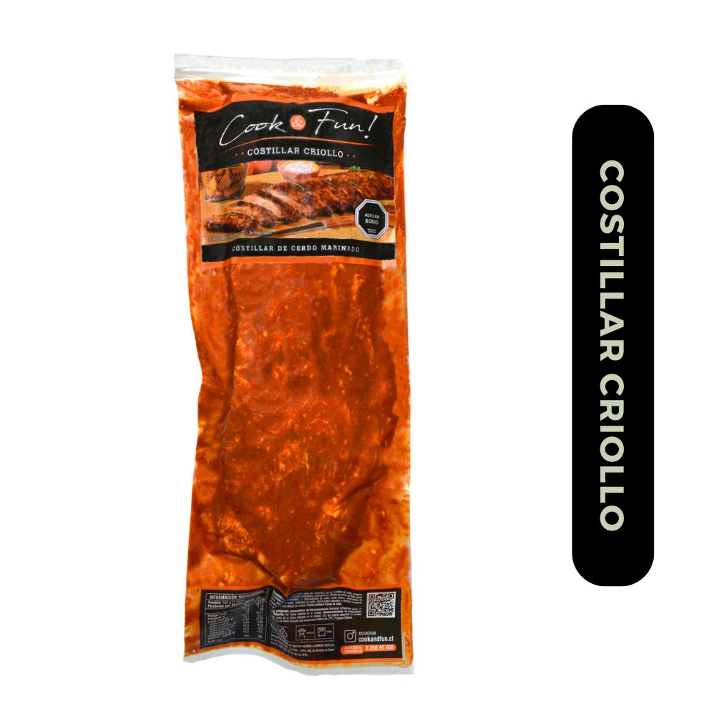Costillar de cerdo Cook and Fun criollo al vacío 1.4 Kg