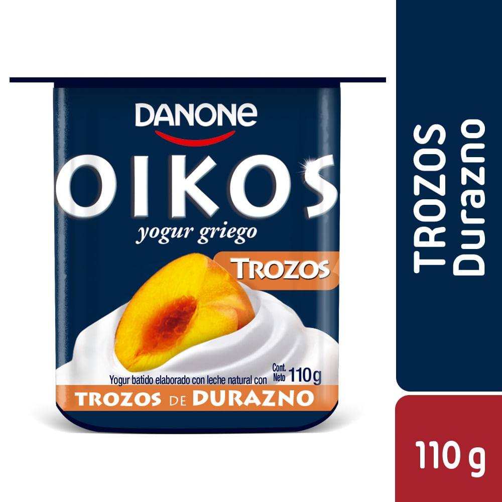 Yoghurt griego Danone Oikos trozos durazno 110 g