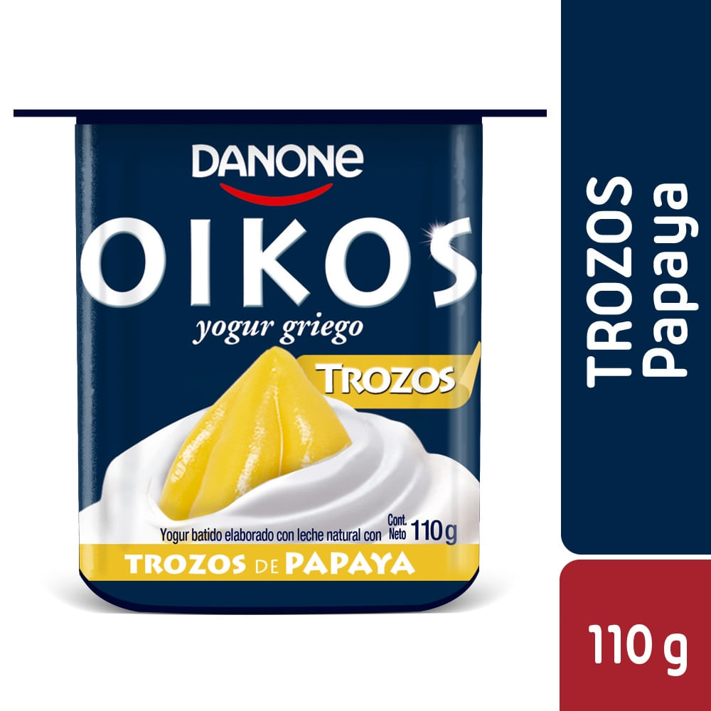 Yoghurt griego Danone Oikos trozos papaya 110 g