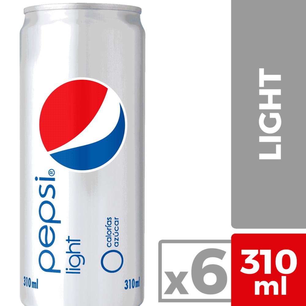 Pack bebida Pepsi light lata 6 un de 310 ml Pack bebida Pepsi light lata 6 un de 310 ml