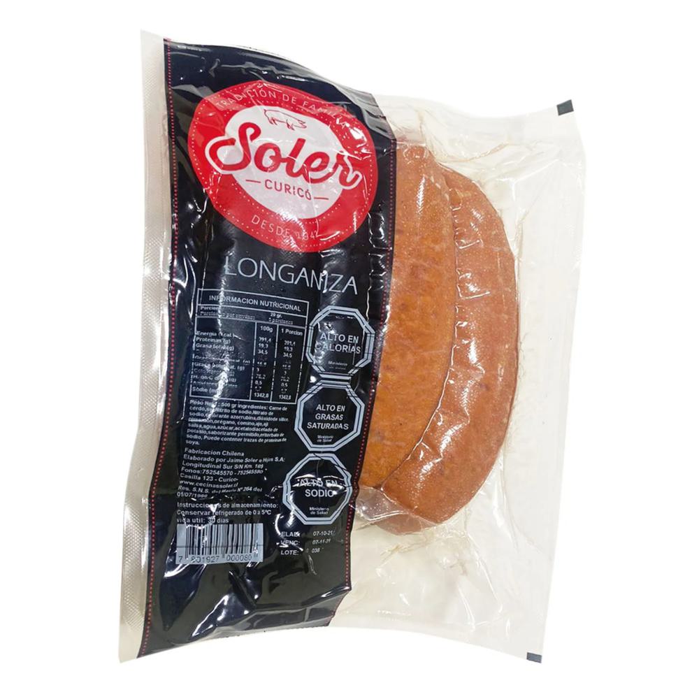 Longaniza parrillera Soler 500 g