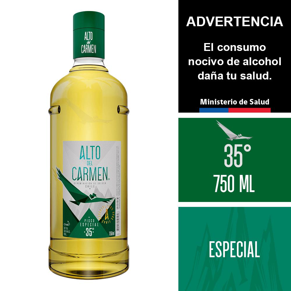 Pisco Alto del Carmen especial 35° botella 750 cc