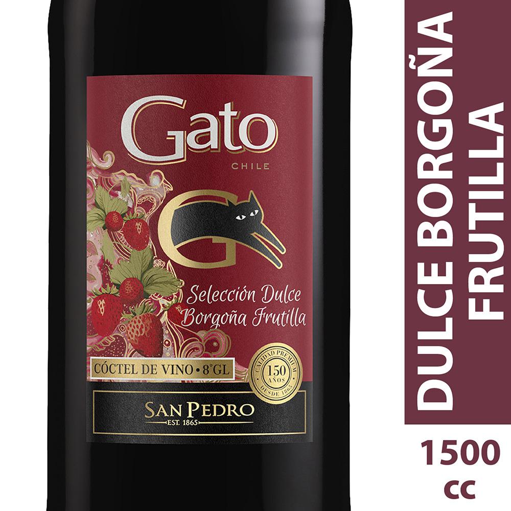 Cóctel de vino Gato selección dulce borgoña frutilla 1.5 L Cóctel de vino Gato selección dulce borgoña frutilla 1.5 L