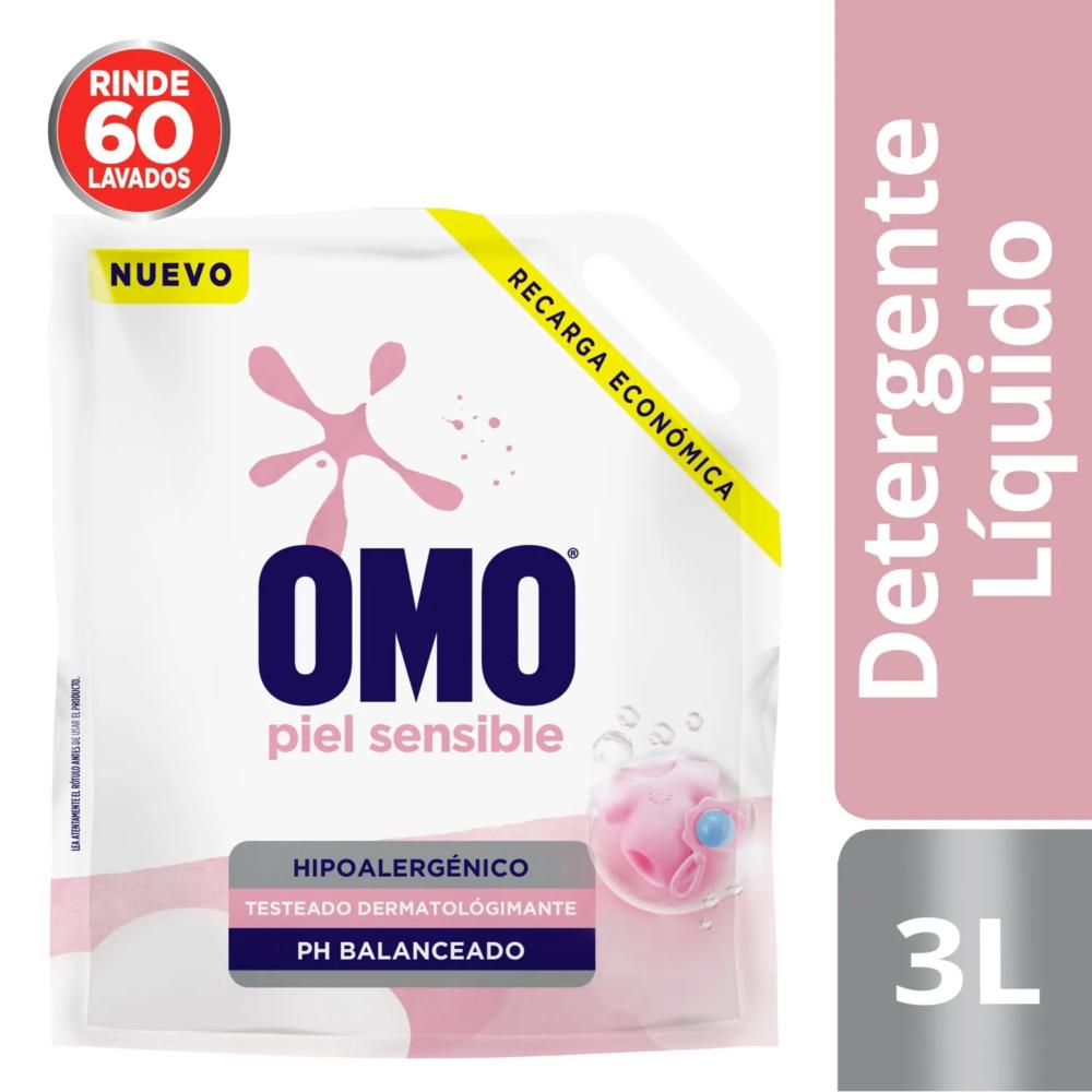 Detergente líquido Omo piel sensible doypack 3 L Detergente líquido Omo piel sensible doypack 3 L