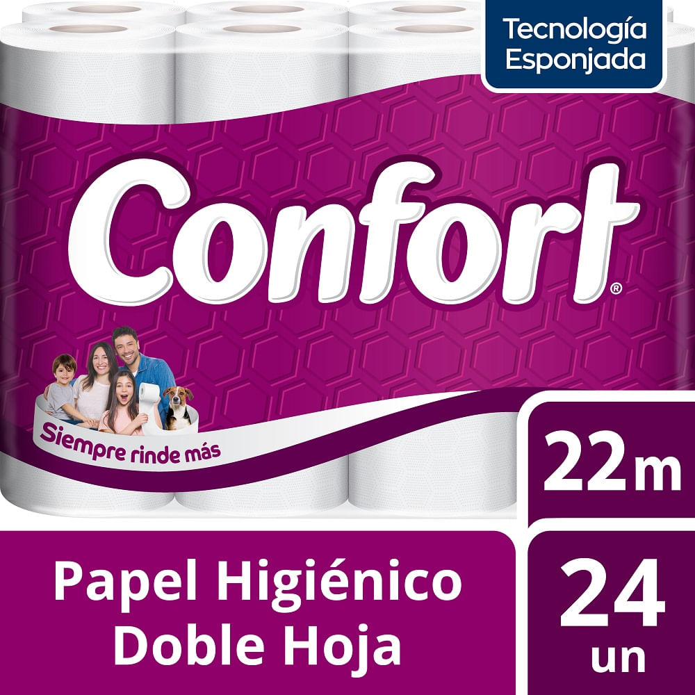 Papel higiénico Confort doble hoja 24 un (22 m) Papel higiénico Confort doble hoja 24 un (22 m)