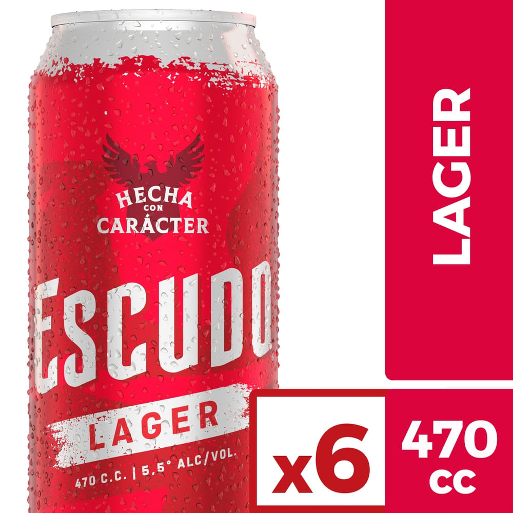 Pack Cerveza Escudo lata 6 un de 470 cc