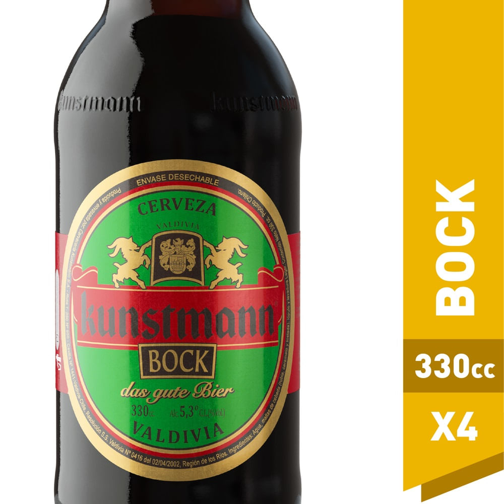 Pack Cerveza Kunstmann bock negra botella 4 un de 330 cc Pack Cerveza Kunstmann bock negra botella 4 un de 330 cc