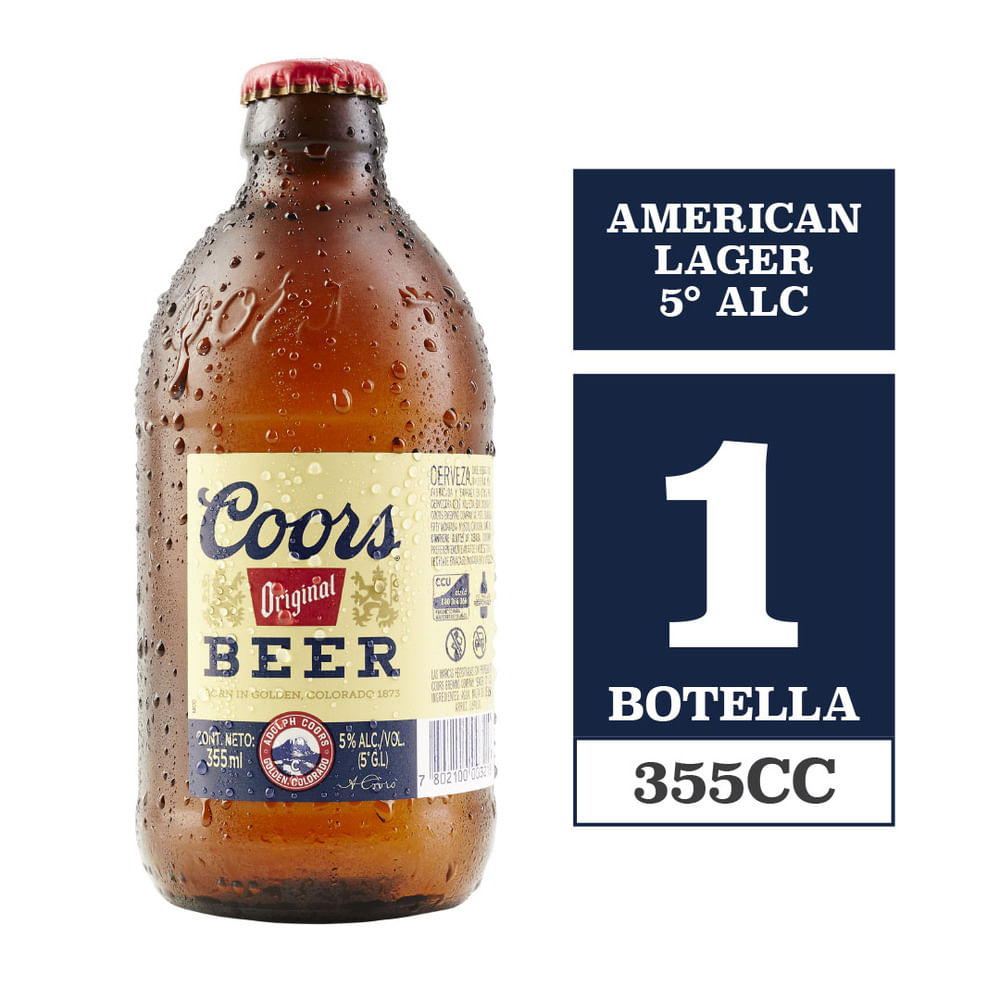 Cerveza Coors original botella 355 cc