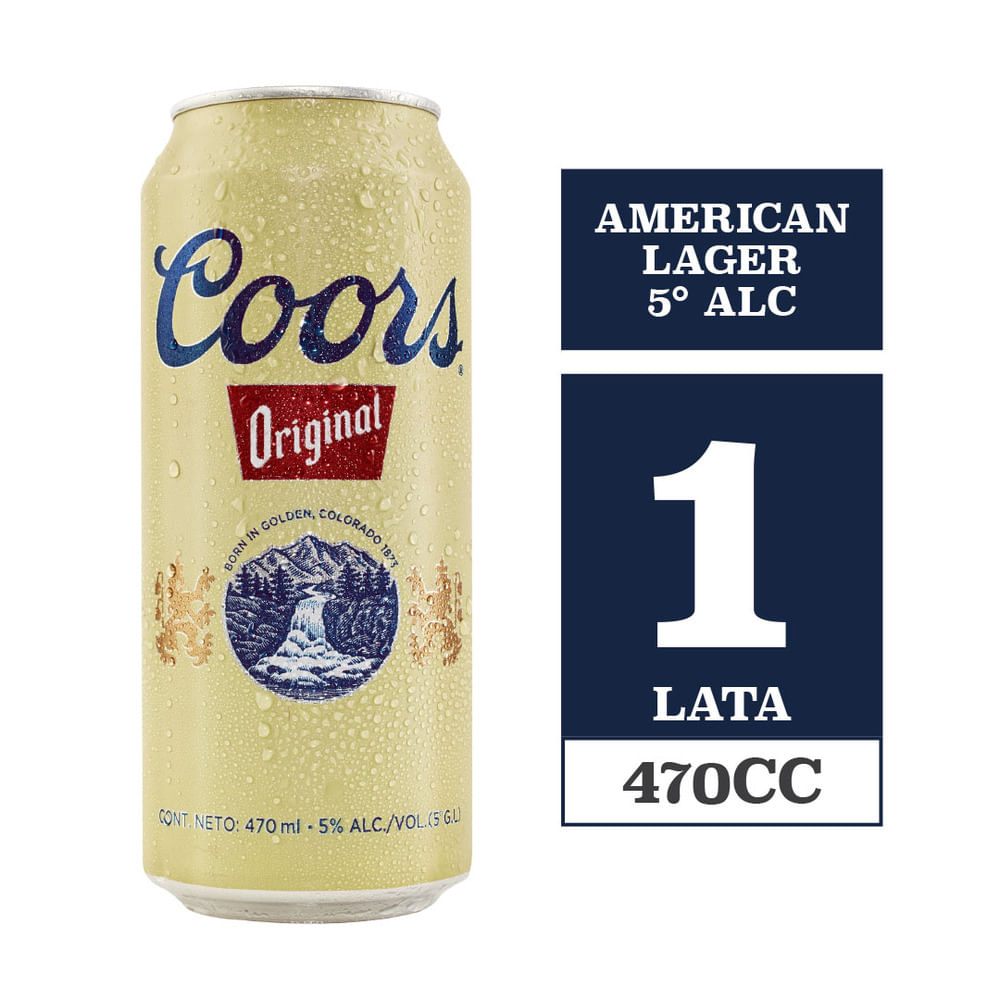 Cerveza Coors original lata 470 cc
