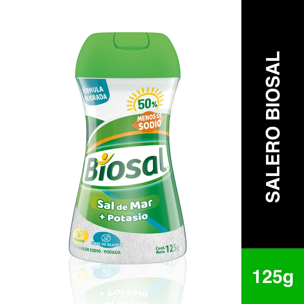 Sal light Biosal con 50% menos de sodio salero 125 g Sal light Biosal con 50% menos de sodio salero 125 g