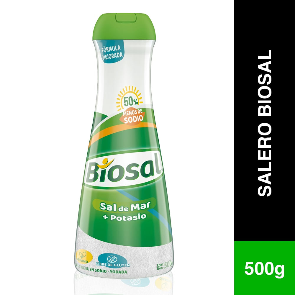Sal light Biosal con 50% menos de sodio salero 500 g Sal light Biosal con 50% menos de sodio salero 500 g