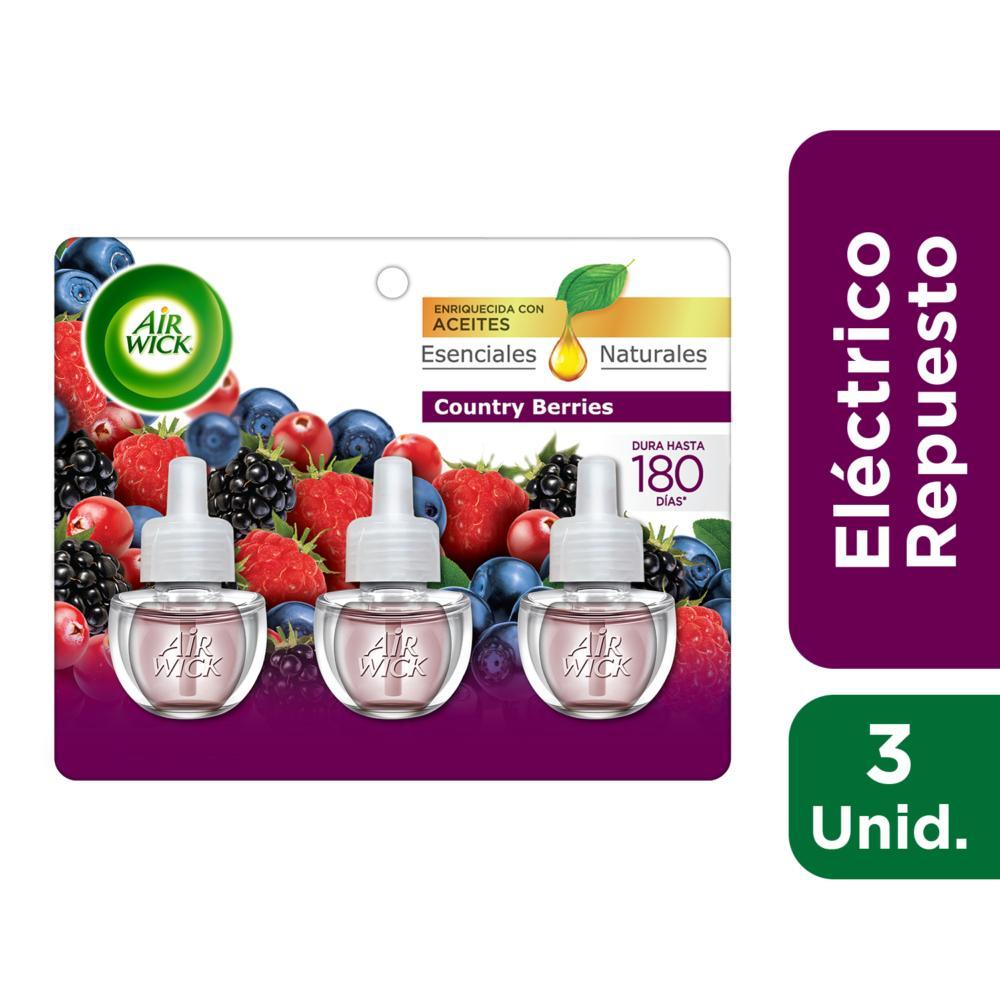 Pack Desodorante ambiental Air Wick eléctrico country berries repuesto 3 un de 21 ml Pack Desodorante ambiental Air Wick eléctrico country berries repuesto 3 un de 21 ml