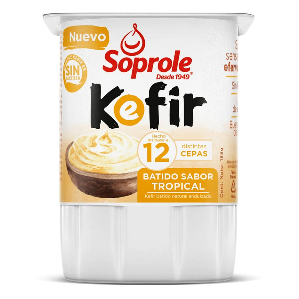 Yoghurt batido Soprole Kefir tropical 155 g